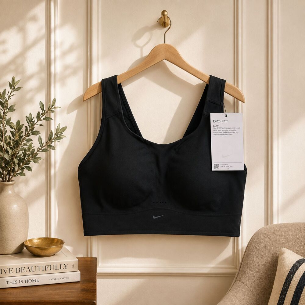 Nike Alate Medium Support Longline Sports Bra Black 3X C-E NWT $60